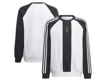 adidas Youth Germany WC 2022 World Cup Crew Pullover Sweatshirt - White/Black/Black