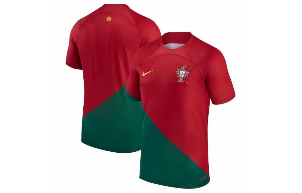 Black Nike Portugal Jersey with Yellow and Red Stripes