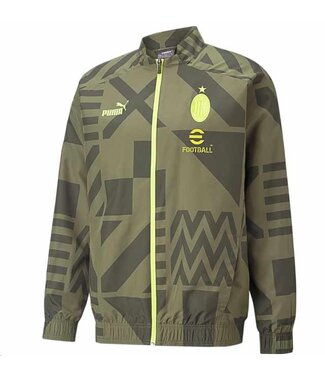 Puma Puma AC Milan 2022 - 23 Prematch Jacket - Dark Green/Spring Moss