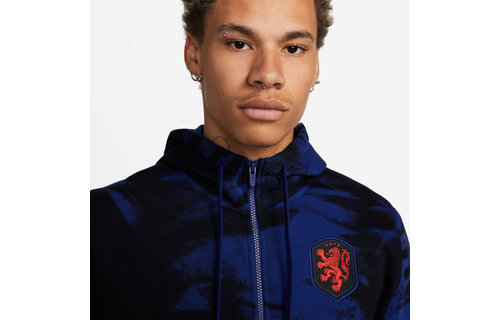 Nike Netherlands / Holland WC World Cup 2022 Fleece Full Zip Hoodie - Black/Blue