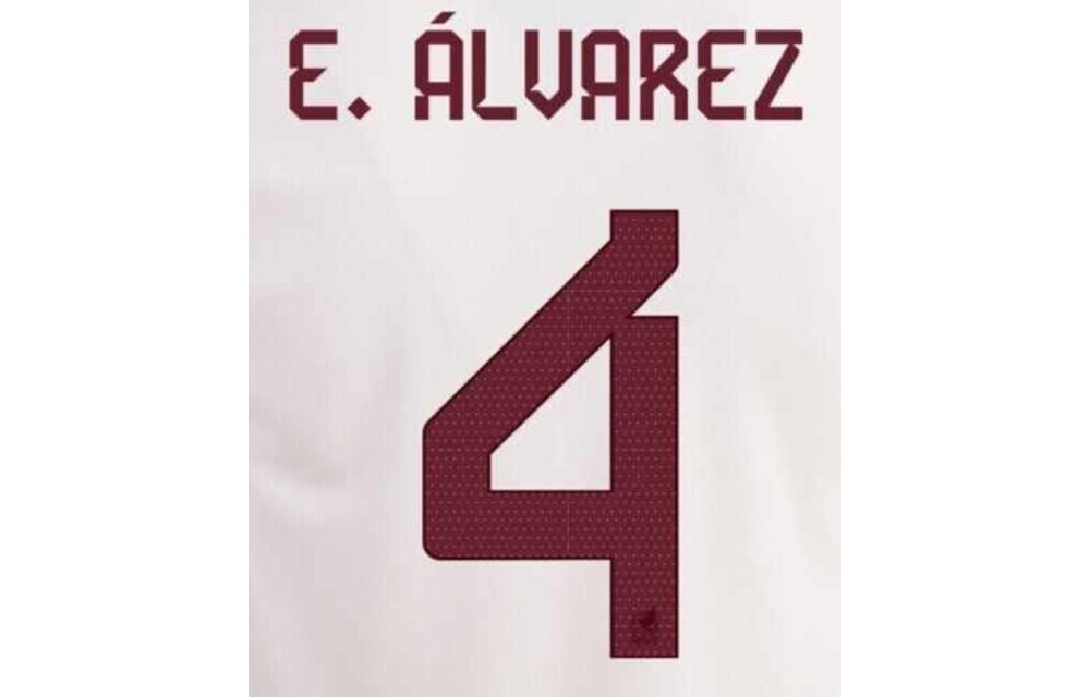 E. Alvarez # 4 Mexico WC 2022 Away Nameset