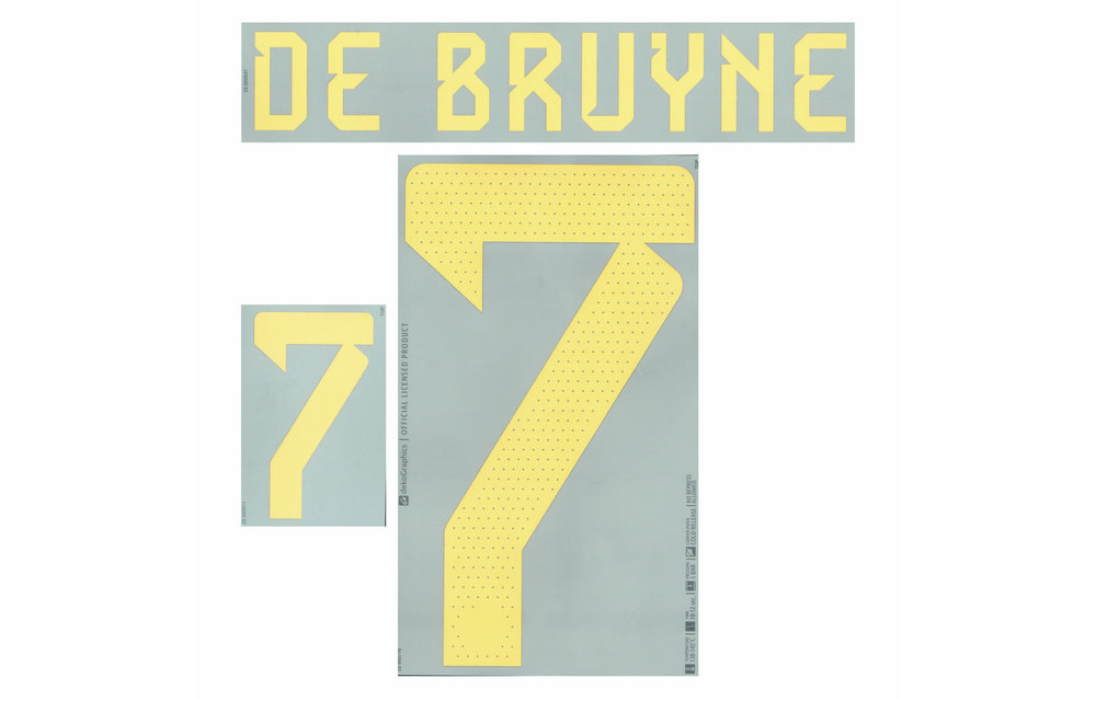 DeBruyne # 7 Belgium WC 2022 Home Nameset
