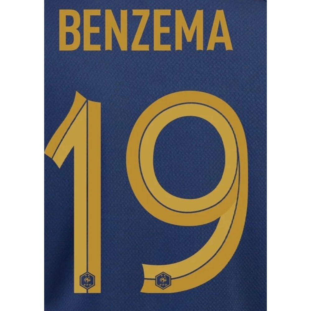 finekeys New France Home Soccer Jersey World Cup 2022 Men Adult Mbappe #10 Benzema #19 M / Any Name & Number