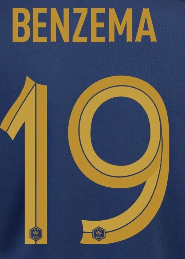 Benzema #19 France World Cup 2022 Home Nameset - Soccerium