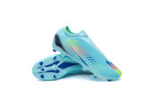 adidas X Speedportal .3 Laceless LL FG Cleats Al Rihla Pack - Clear Aqua/Power Blue