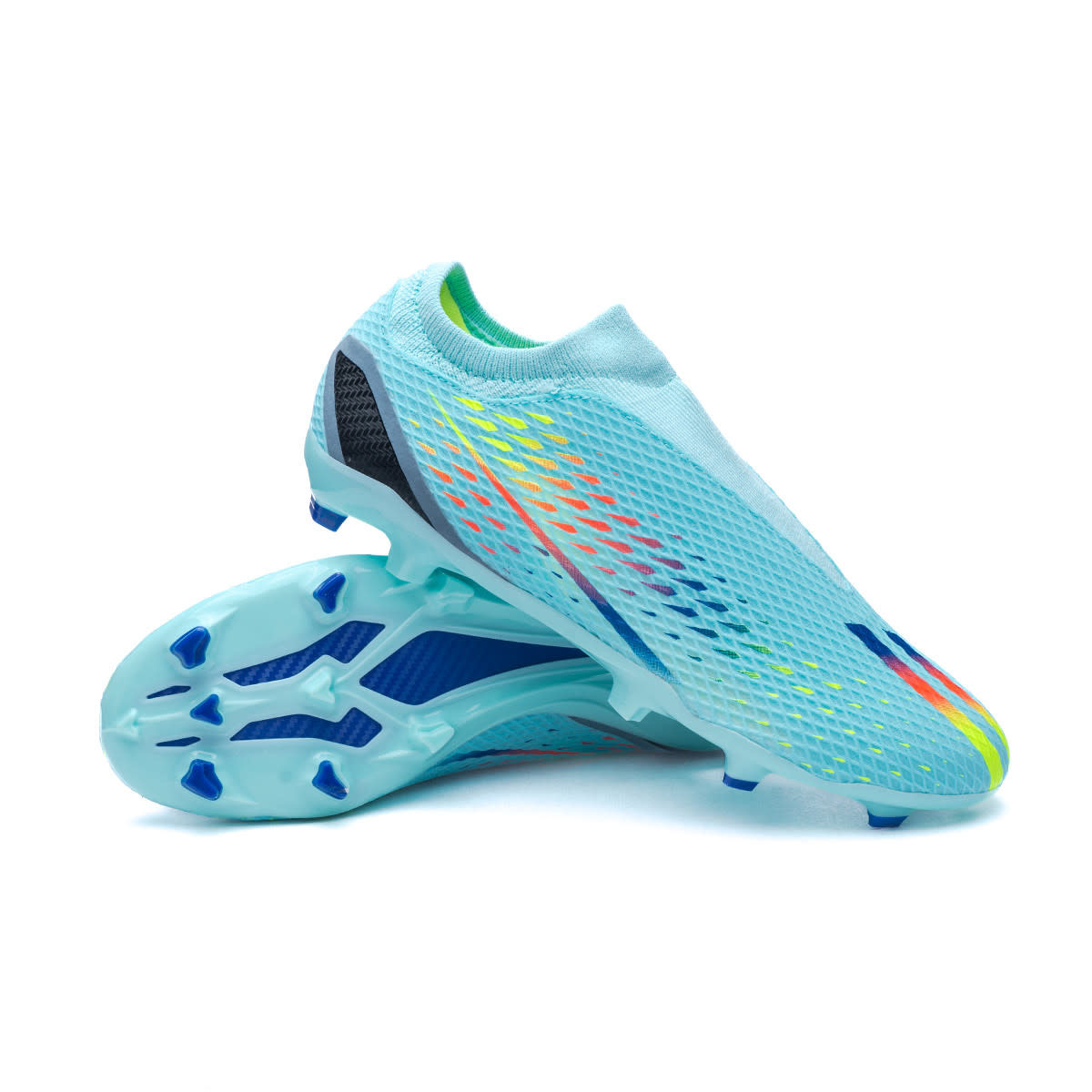 adidas X Speedportal .3 Laceless LL FG Cleats Al Rihla Pack - Clear Aqua/Power Blue