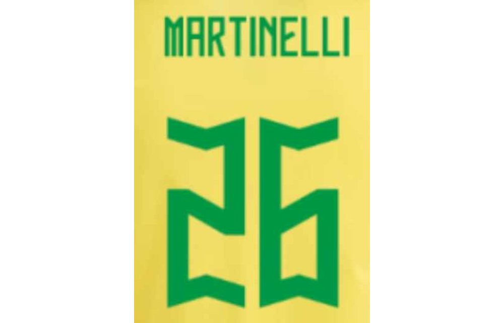 Martinelli #26 Brazil World Cup 2022 Home Nameset