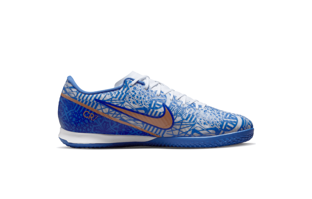 Nike Zoom Mercurial Vapor 15 Academy CR7 IC Indoor Shoes - White/Metallic Copper/Blue