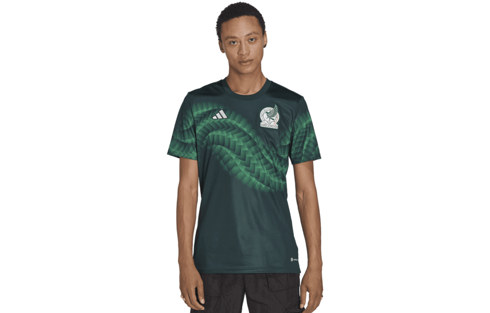 adidas Mexico WC 2022 World Cup PreMatch Training Jersey - Dark Green/Vivid Green