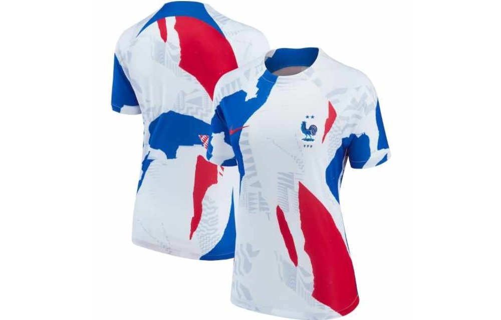 Nike France WC 2022 World Cup DriFit Jersey - White/Game Royal/University - Soccerium