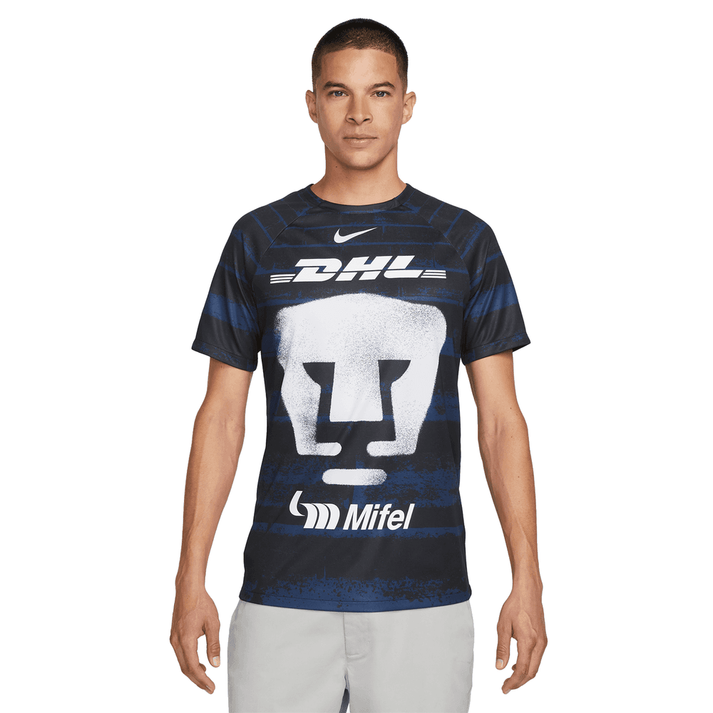 Nike 2022 -2023 Pumas UNAM DriFit Prematch Training Jersey - Obsidian/White