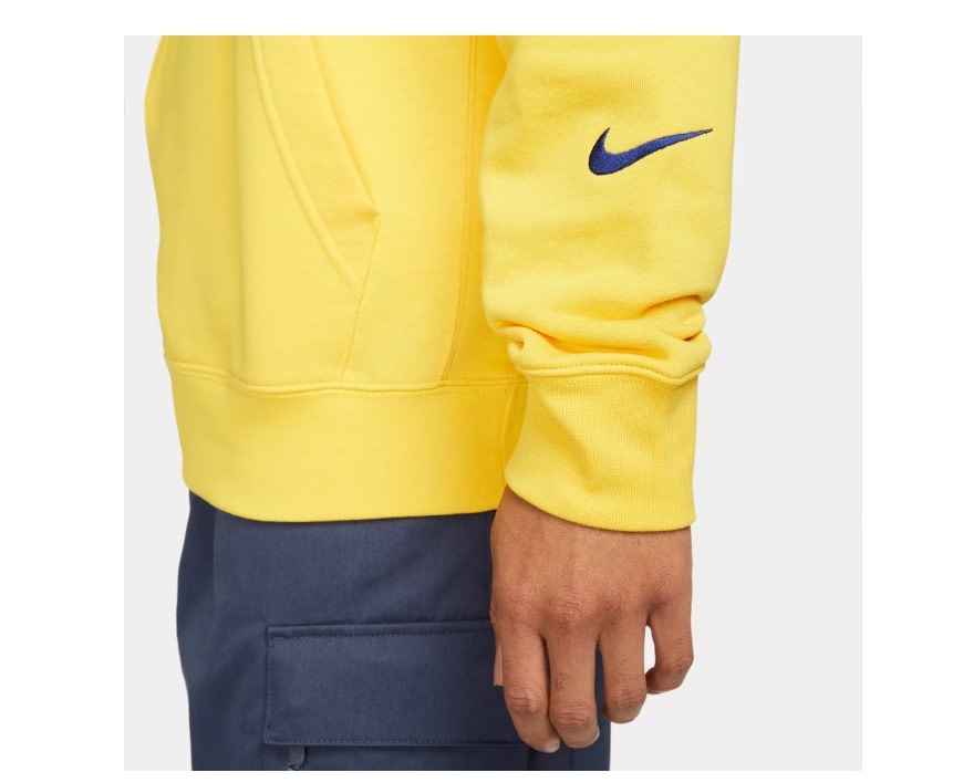 Nike Barcelona 2022 -23 Club Pullover Hoodie - Yellow/Deep Royal