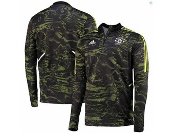 adidas Manchester United 2022 - 23 Long Sleeve UCL Training Top- Semi Solar Slime/Black