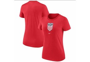 Nike Womens United States USA WC World Cup 2022 Crest Shirt - Speed Red