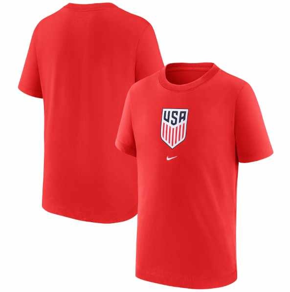 Nike United States USA WC World Cup 2022 Crest Shirt - Speed Red