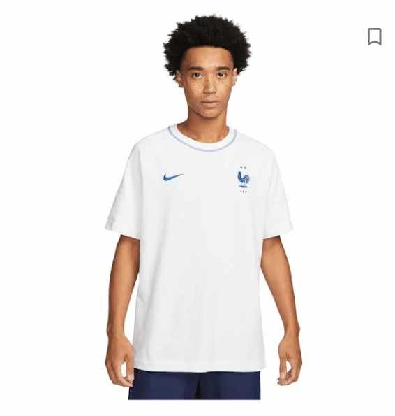 Nike France WC World Cup 2022 Travel Tee Shirt Top - White/Blue Void