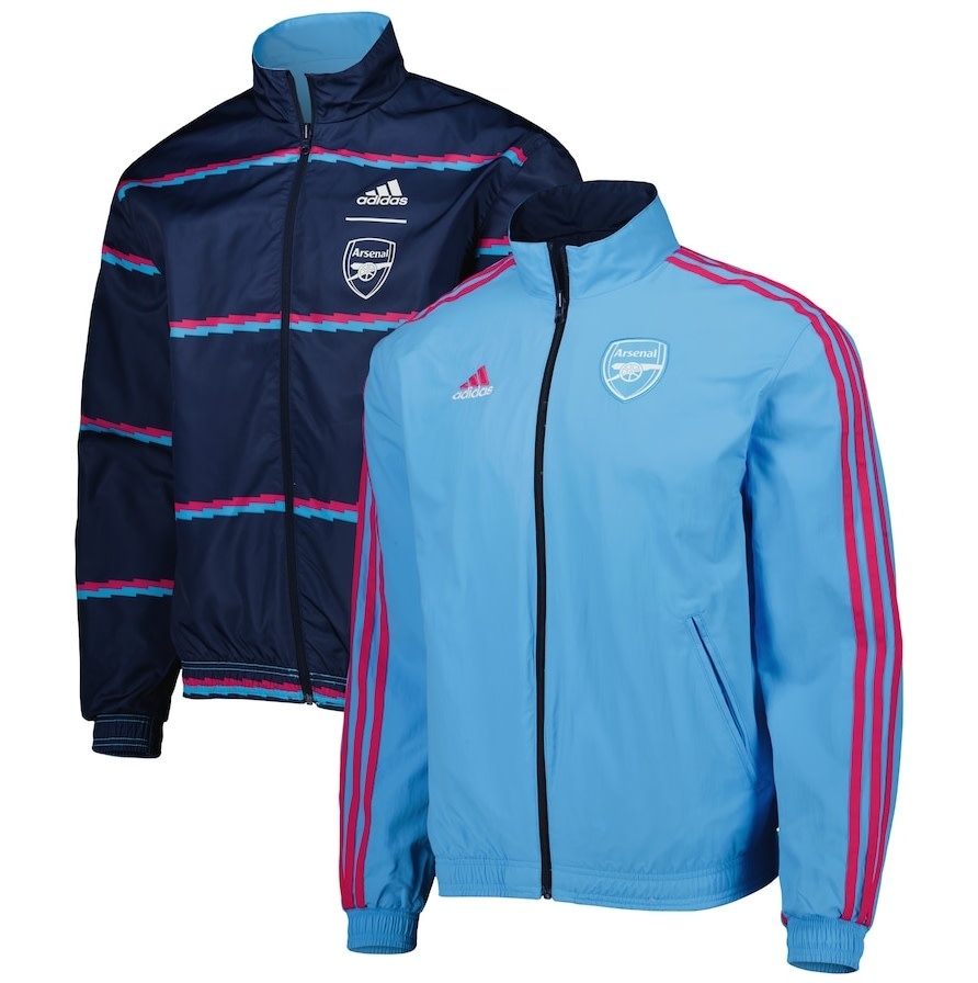 adidas Arsenal 2022 - 23 Reversible Anthem Jacket - NavyPink/ Sky Rush