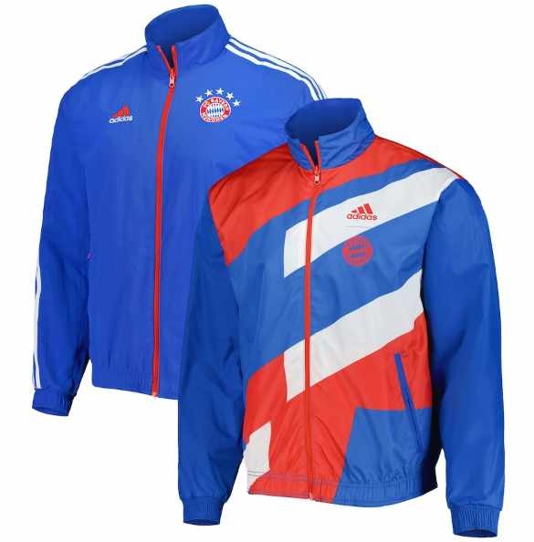 adidas Bayern Munich 2022 - 23 Reversible Anthem Jacket - Bright Royal/Red