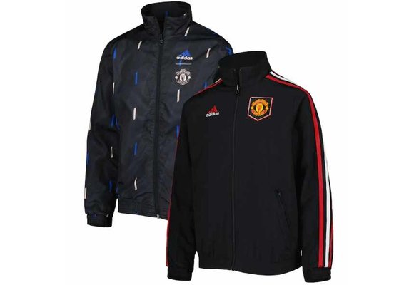 adidas Manchester United 2022 - 23 Reversible Anthem Jacket - Black