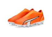 Puma Jr Ultra Match LL Laceless FG/AG - Orange/White/Blue Glimmer