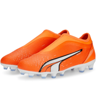 Puma Puma Jr Ultra Match LL Laceless FG/AG - Orange/White/Blue Glimmer