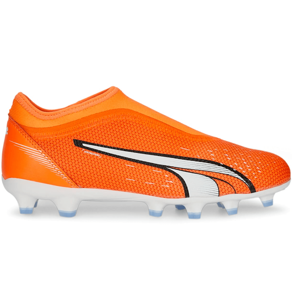 Puma Jr Ultra Match LL Laceless FG/AG - Orange/White/Blue Glimmer
