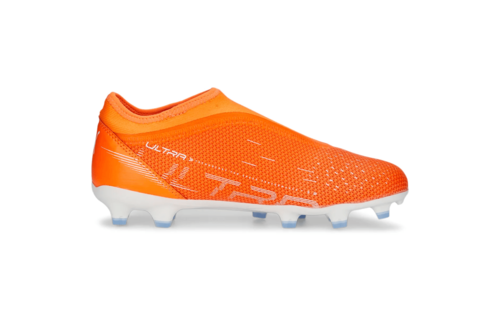 Puma Jr Ultra Match LL Laceless FG/AG - Orange/White/Blue Glimmer