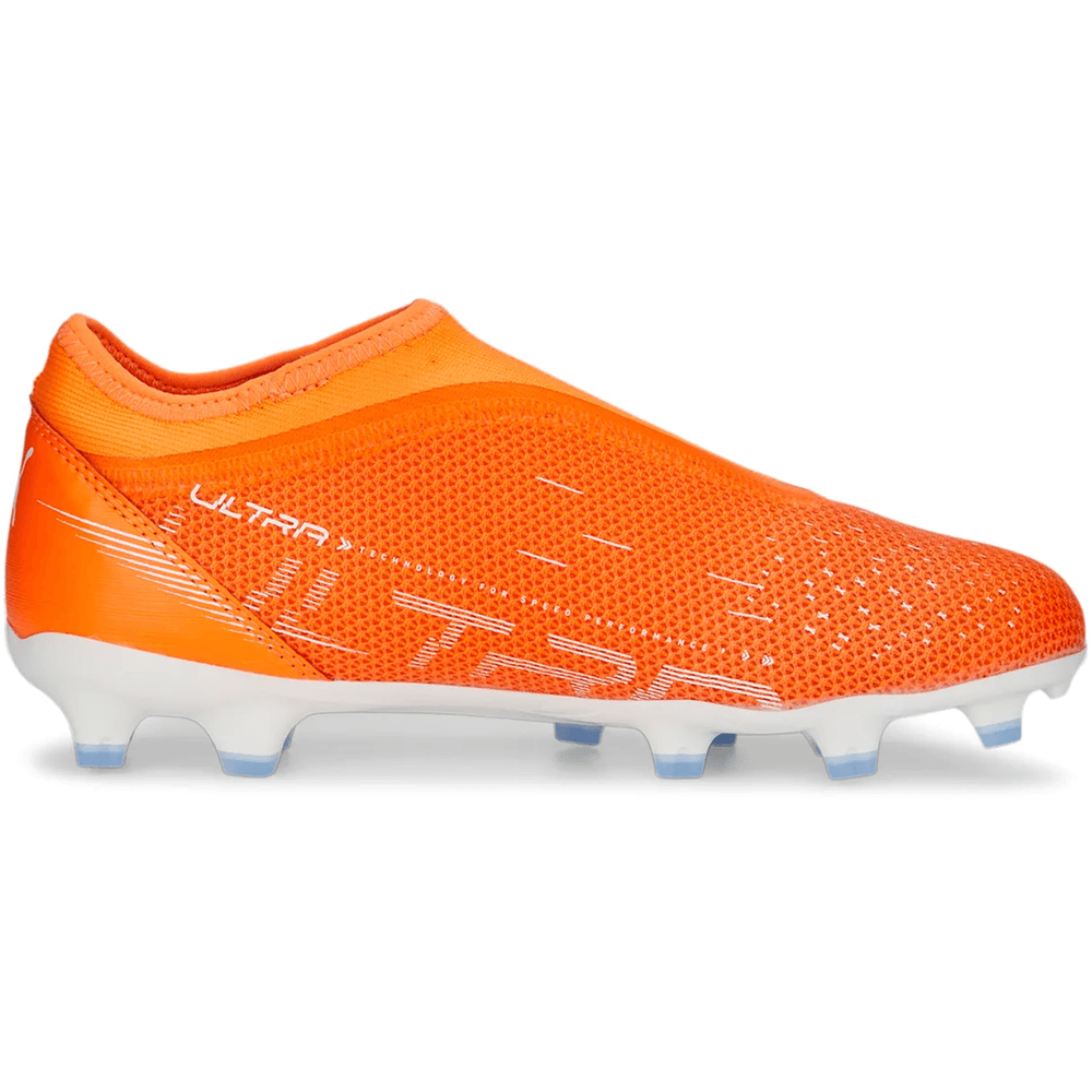 Puma Jr Ultra Match LL Laceless FG/AG - Orange/White/Blue Glimmer