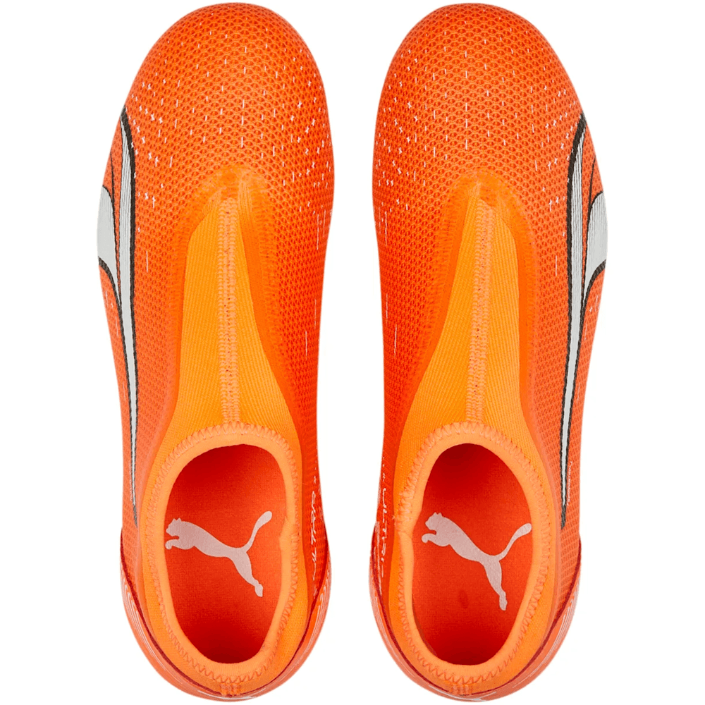 Puma Jr Ultra Match LL Laceless FG/AG - Orange/White/Blue Glimmer
