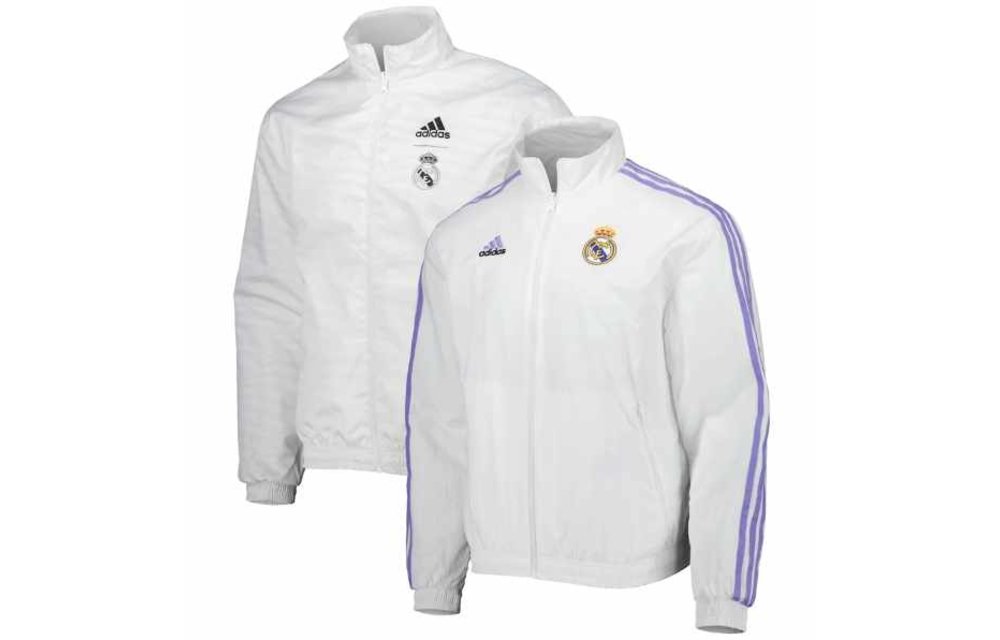 Verlichten wang Eerste adidas Real Madrid 2022 - 23 Reversible Anthem Jacket - White/Light Purple  - Soccerium