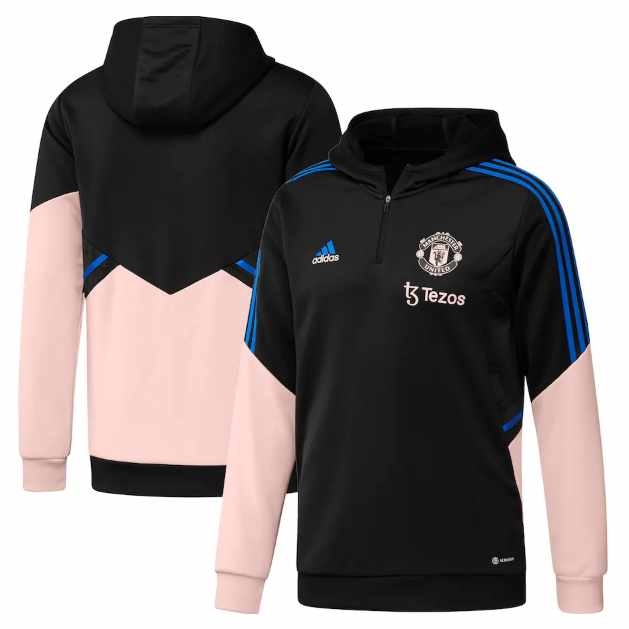 adidas Manchester United 2022 - 23 Condivo Hoodie - Black/Icey Pink