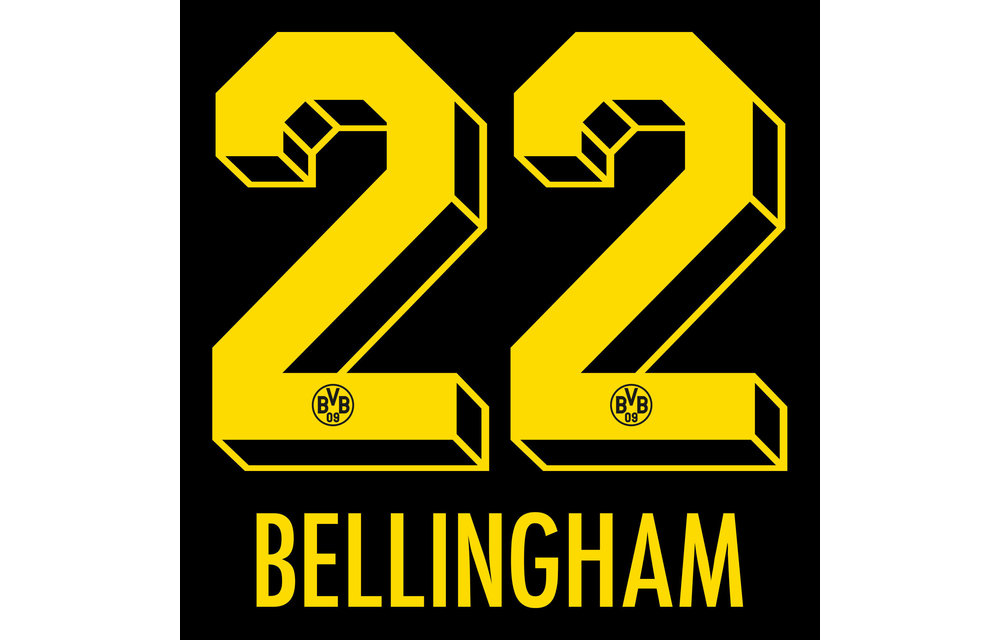 Bellingham # 22 BVB Borussia Dortmund 21/22 Away Nameset