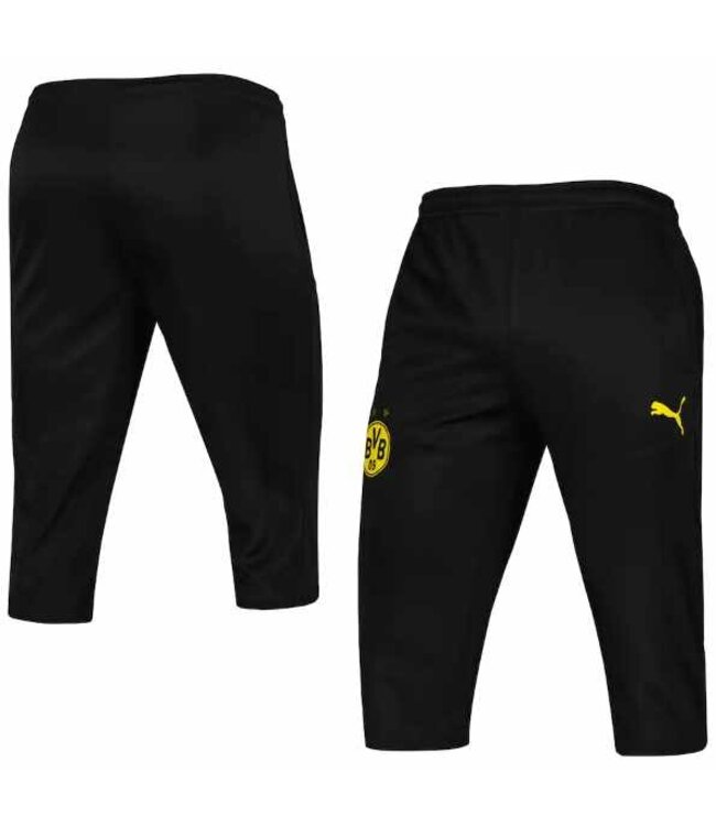 Puma Puma BVB Borussia Dortmund 2022-23 3/4 Training Soccer Pants - Black/Cyber Yellow