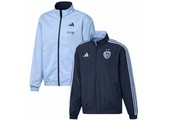 adidas Sporting Kansas City MLS 2023 Reversible Anthem Jacket - Glow Blue/Night Indigo