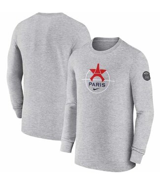 Nike Nike PSG Paris Saint German 2022 - 23 Long Sleeve  Knockout Tee Shirt - Dark Grey Heather