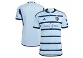 adidas Sporting Kansas City 2023 -24 Authentic Home Jersey - Glow Blue/Night Indigo
