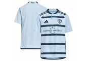 adidas Sporting Kansas City 2023 -24 Youth Home Jersey  - Glow Blue/Night Indigo