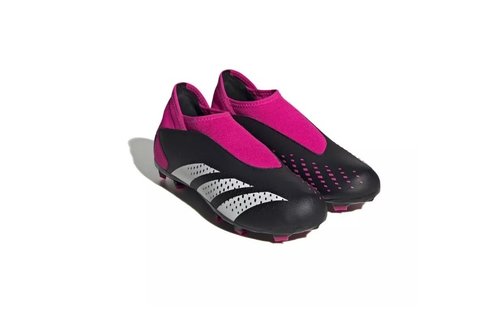 adidas Jr Predator Accuracy .3 Laceless LL FG Cleats OYF Pack - Shock Pink/Zero Metallic/Black