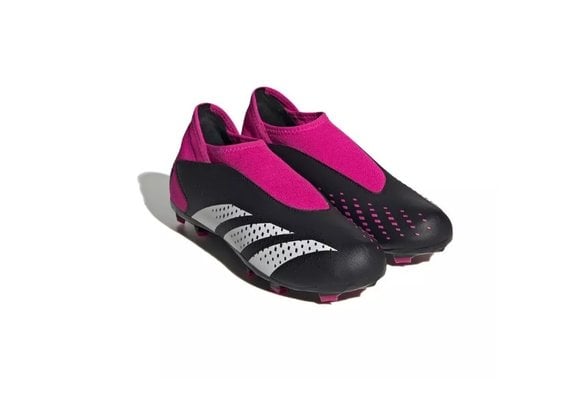 adidas Jr Predator Accuracy .3 Laceless LL FG Cleats OYF Pack - Shock Pink/Zero Metallic/Black