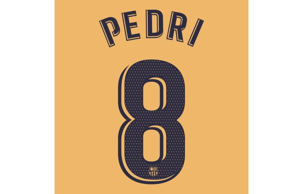 Pedri  # 8 Barcelona 2022/23 Away  Nameset
