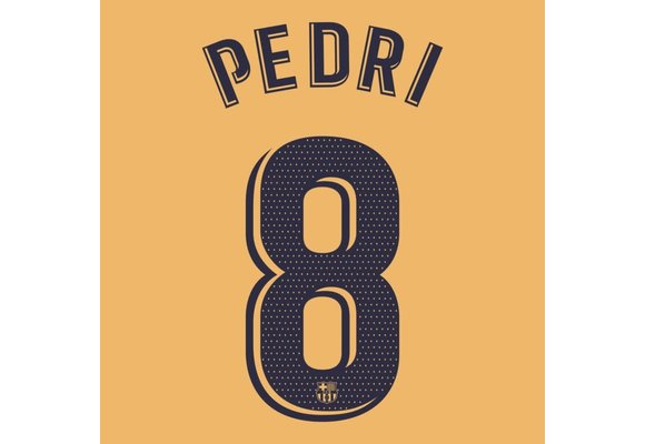 Pedri  # 8 Barcelona 2022/23 Away  Nameset