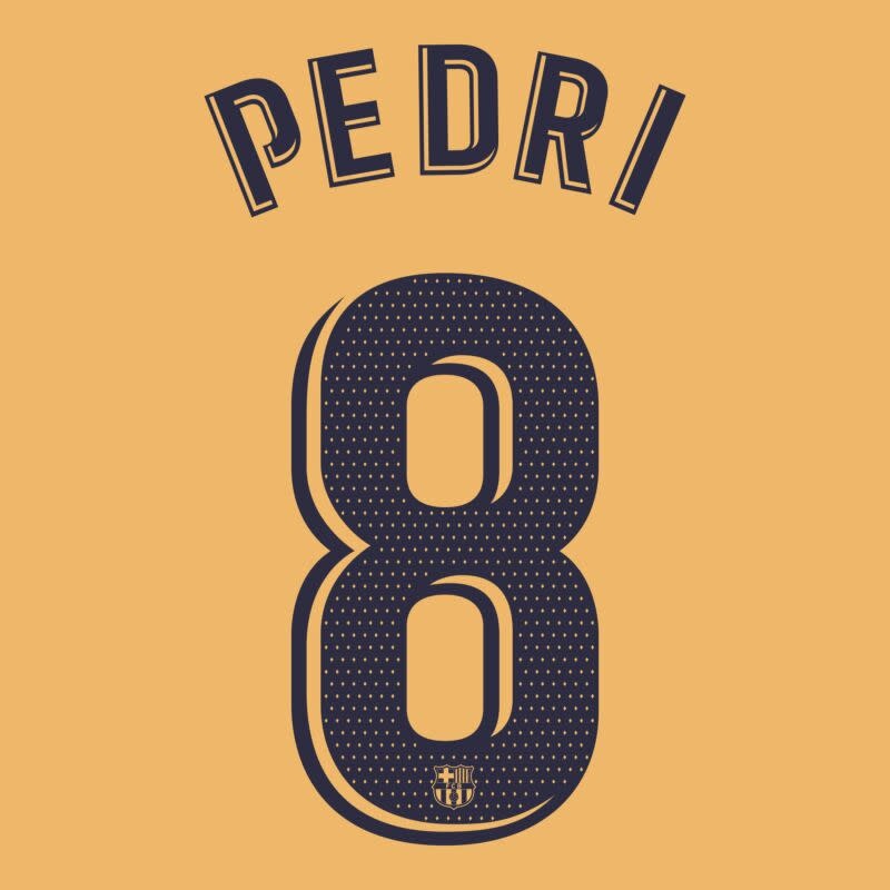 Pedri  # 8 Barcelona 2022/23 Away  Nameset