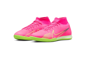 Nike Zoom Mercurial Superfly 9 Academy DF IC Indoor Shoes- Pink Blast/Gridiron/Volt