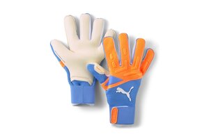 Puma Future Pro Hybrid Negative Cut Goalie Goalkeeper Gloves - Ultra Orange/Blue Glimmer