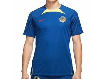 Nike Club America 2023 - 24   Strike Training Jersey - Blue Jay/Chiffon/Habanero Red