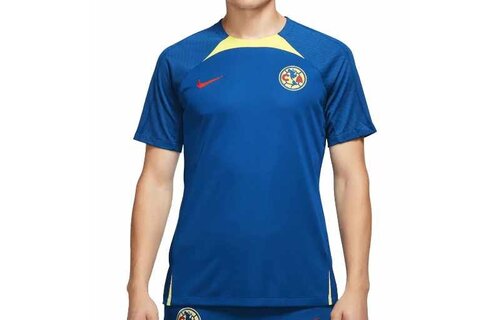 Nike Club America 2023 - 24   Strike Training Jersey - Blue Jay/Chiffon/Habanero Red