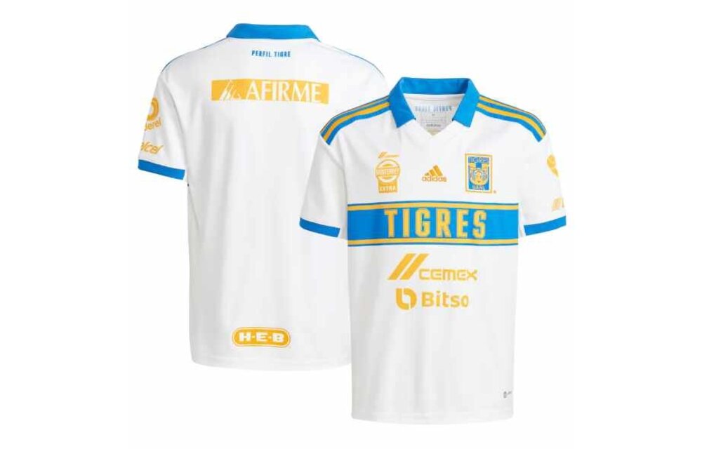 adidas Youth UANL Tigres 2022-23 Third Jersey - White/Gold/Blue
