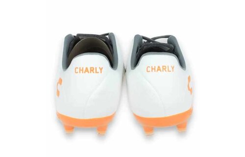 Charly Encore FG Soccer Cleats - White/Orange