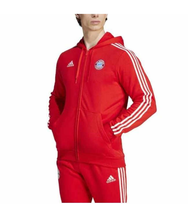 adidas adidas Bayern Munich 23 /24 DNA Full Zip Hoodie - Red