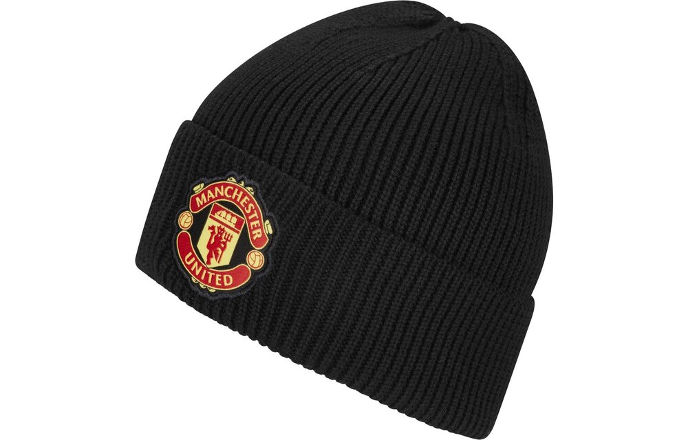 adidas Manchester United 2023 - 24 Cuffed Beanie Woolie - Black